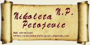 Nikoleta Petojević vizit kartica